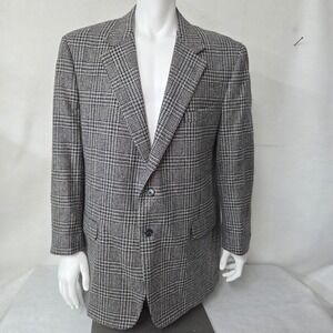 Mens Glen Plaid Blazer Sport Coat Jacket Vintage Tweed‎ Classic Two Button 48R